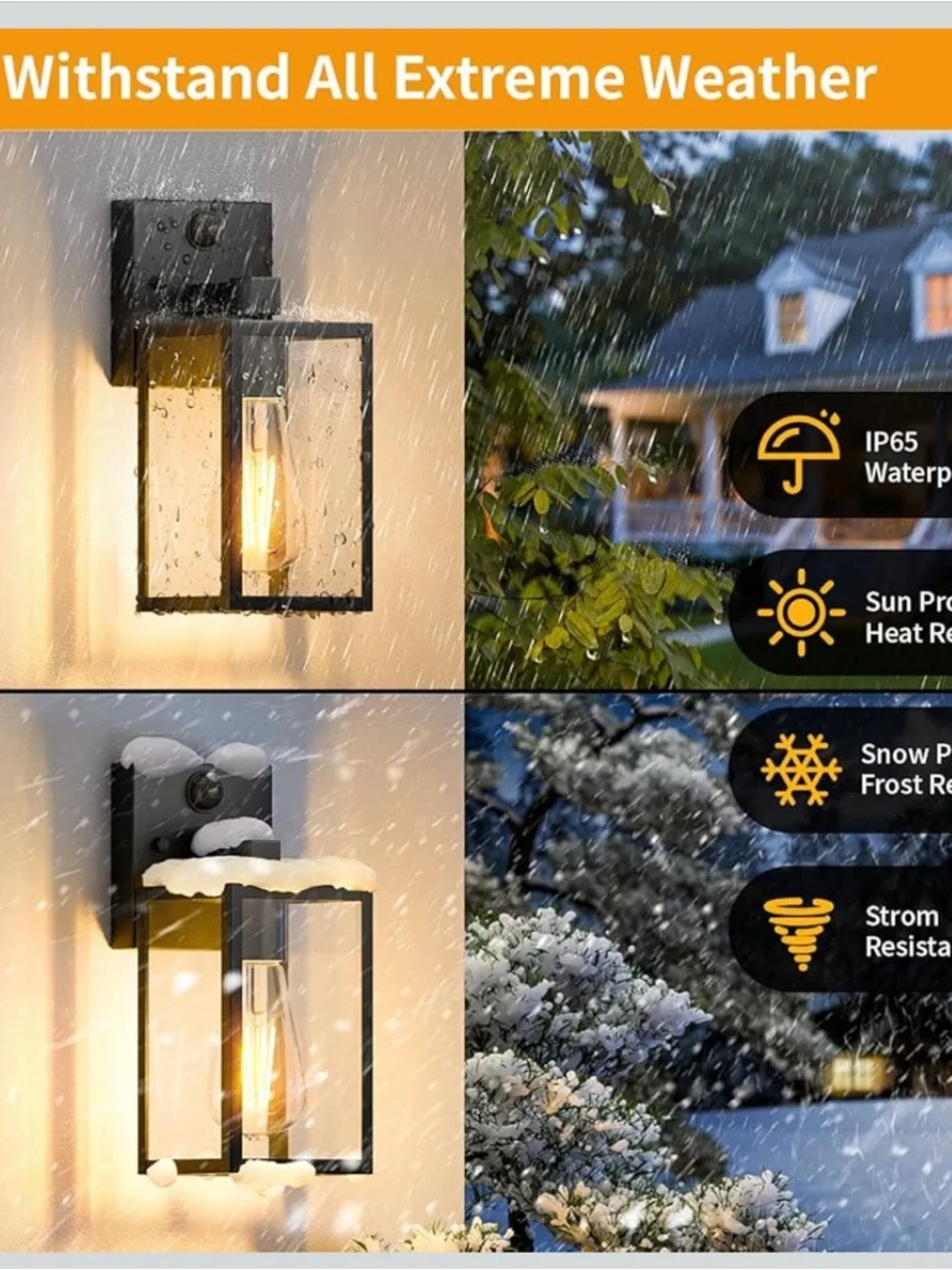 2 Pack Motion Sensor Outdoor Light Fixtures Wall Mount